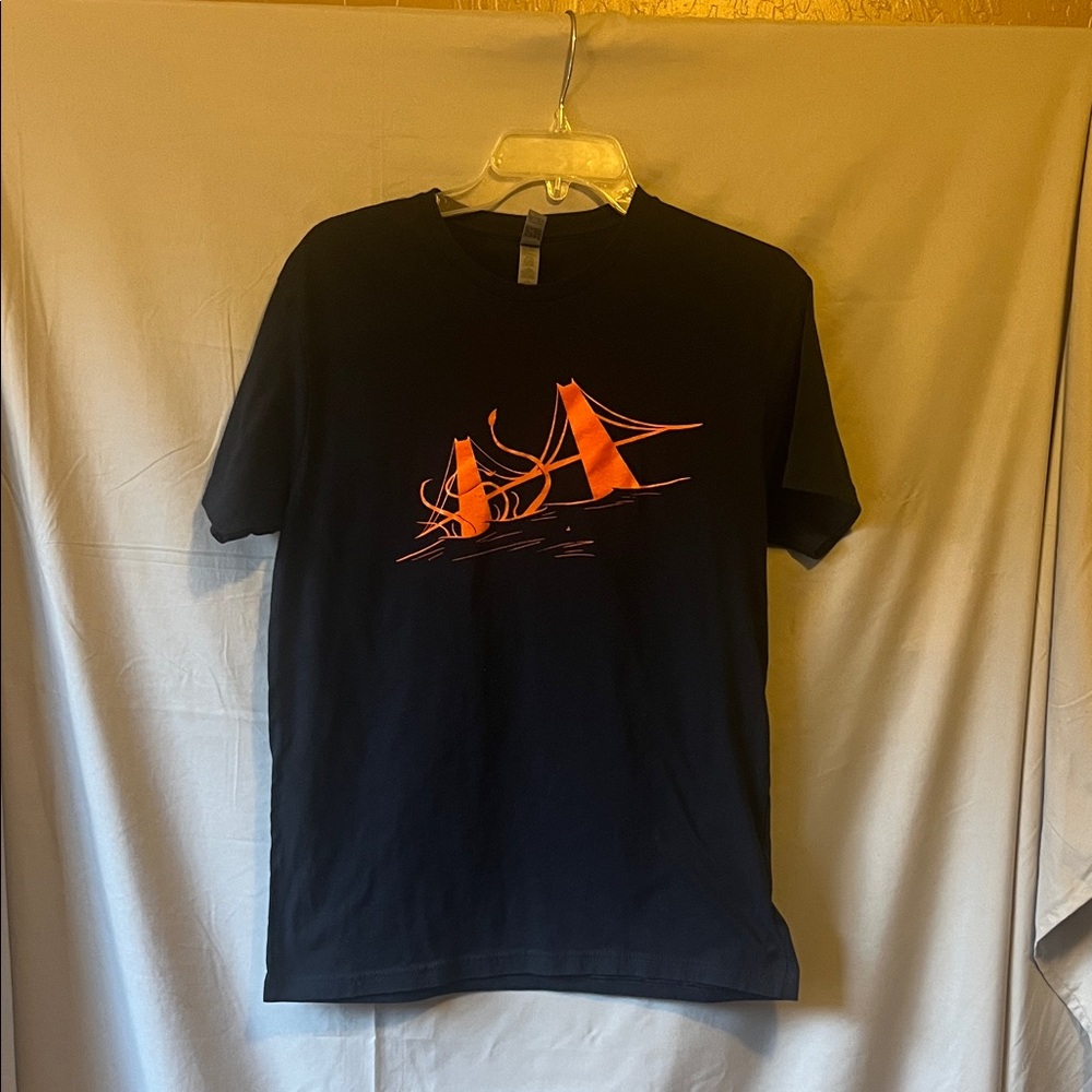 Next Level Apparel Black Tee with Orange Graphic